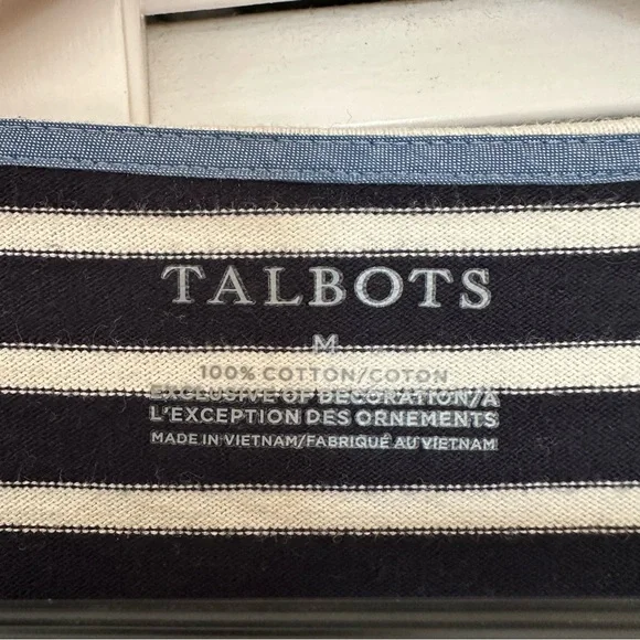 Talbots NAVY Rainbow Cuff Nautical Cape COD Old Money Fisherman 100% Cotton - Picture 6 of 10